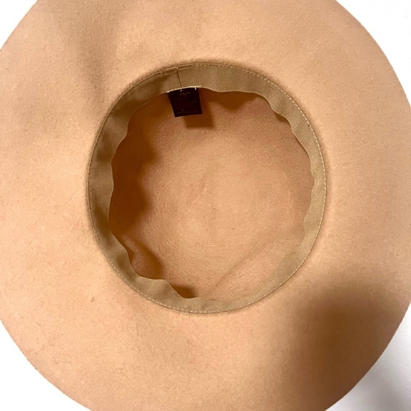 D&Y Tan Wide-Brim Felt Hat with Ribbon - Picture 2 of 7